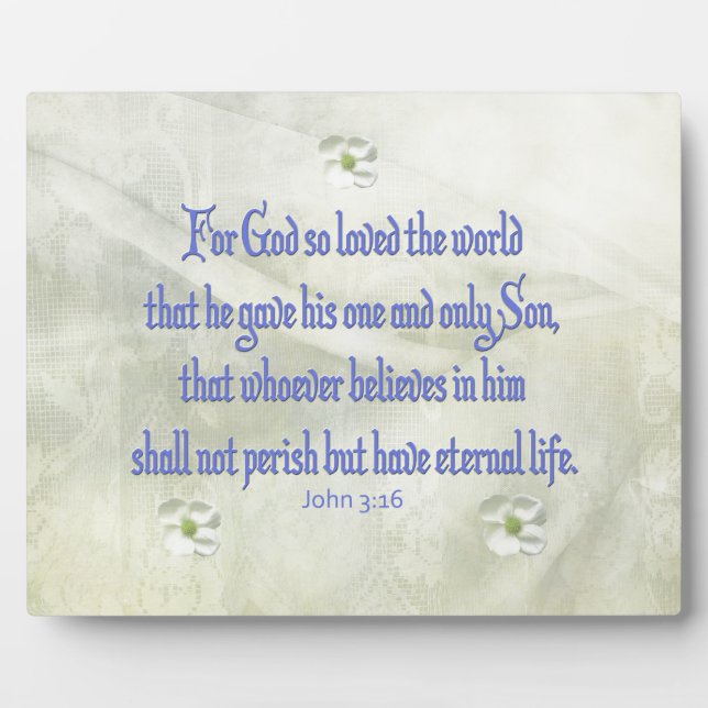 John 316 Dogwood Plaque (Front)