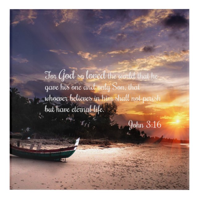 John 3:16 #1 NIV - Scripture Christian Wall Art (Front)