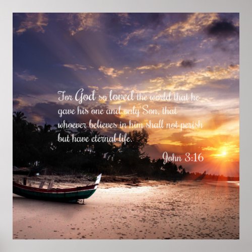 John 316 1 NIV _ Scripture Christian Wall Art