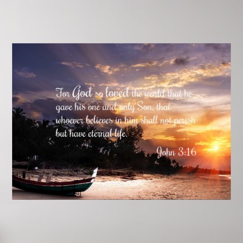 John 316 1 NIV _ Scripture Christian Wall Art