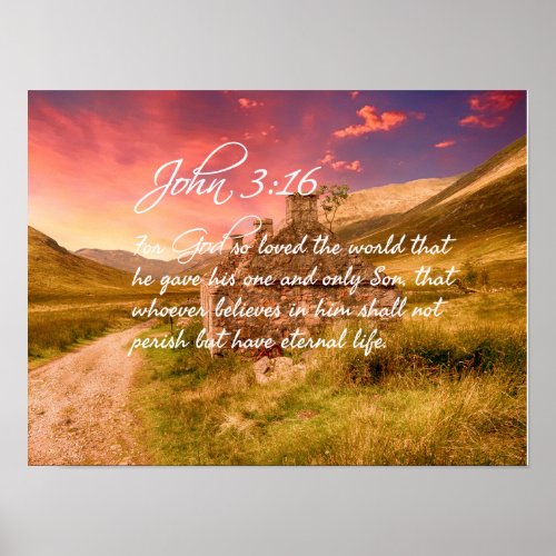 John 316 4 NIV _ Scripture Christian Wall Art