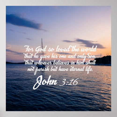 John 316 5 NIV _ Scripture Christian Wall Art