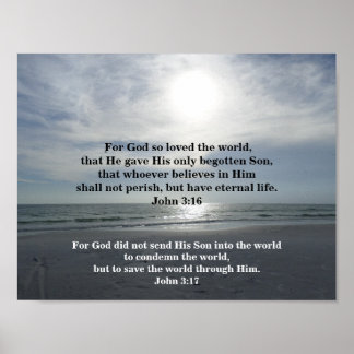 JOHN 3:16 and JOHN 3:17 Poster