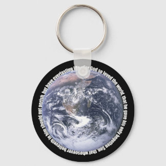 John 3:16 around Earth Keychain