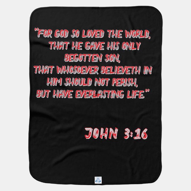 John 3:16 baby blanket (Back)