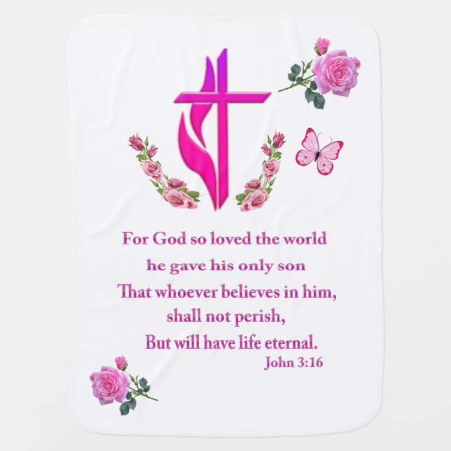 John 3:16 baby blanket (Front)