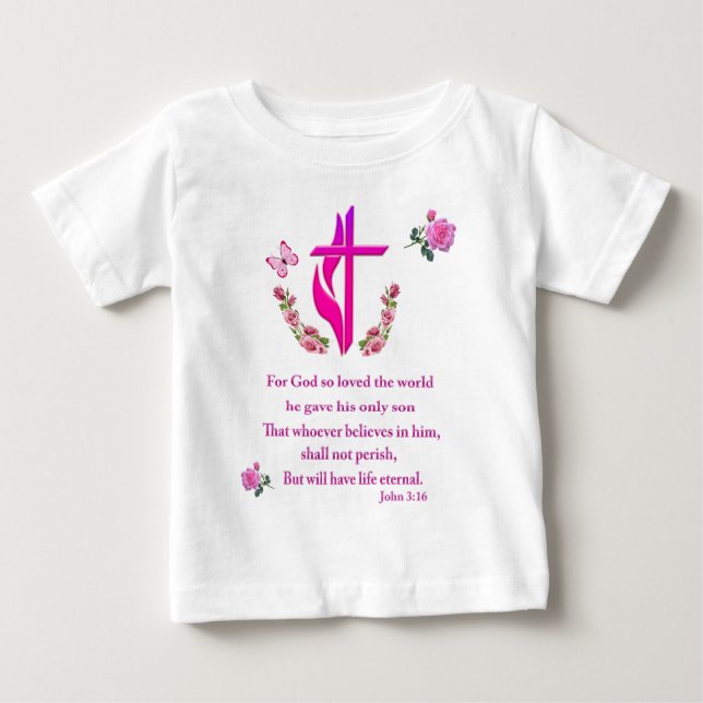 John 3:16 baby T-Shirt (Front)