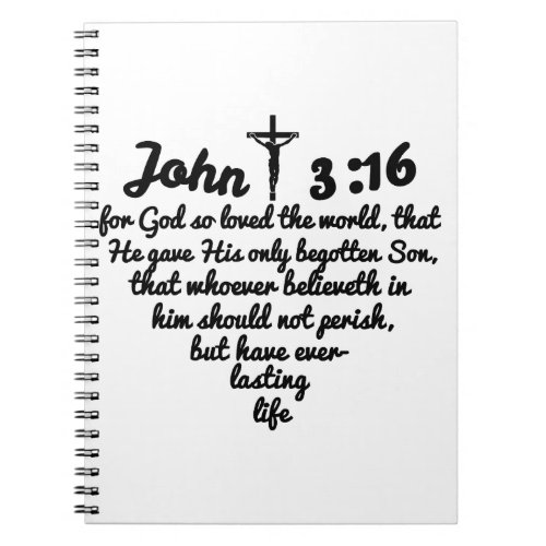 John 316 Bible Full Verse Heart Notebook