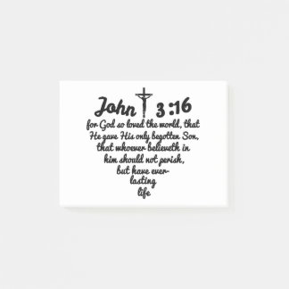 John 3:16 Bible Full Verse Heart Post-it Notes