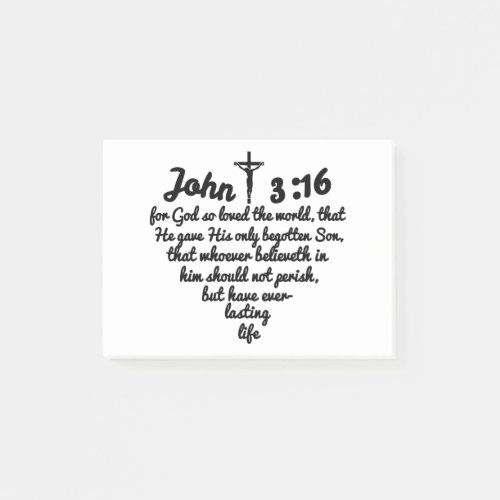 John 316 Bible Full Verse Heart Post_it Notes
