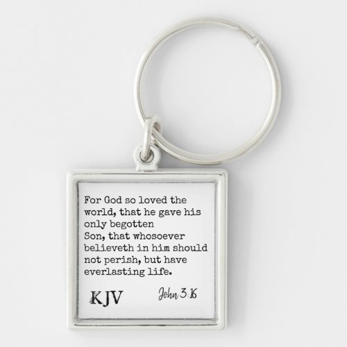 John 316 Bible Quote _ Can be Customized Keychain