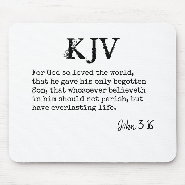 John 3:16 Bible Quote - Can be Customized Mouse Pad (Front)