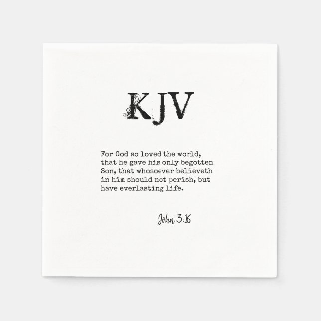 John 3:16 Bible Quote - Can be Customized Napkins (Front)