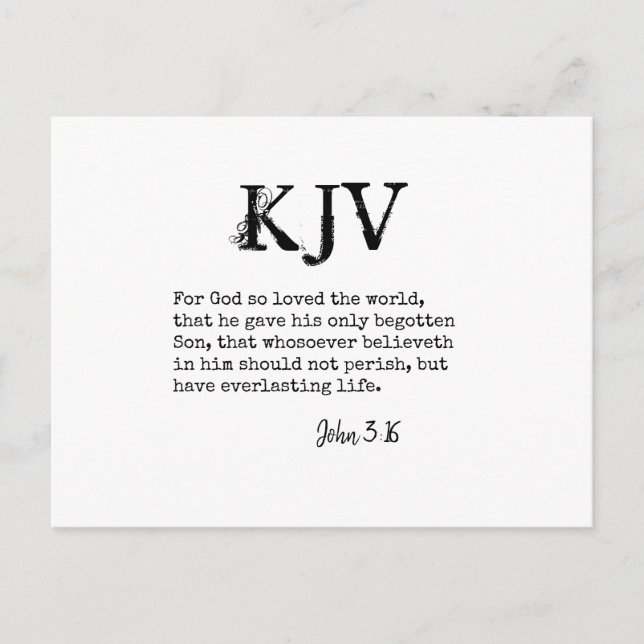 John 3:16 Bible Quote - Can be Customized Postcard (Front)