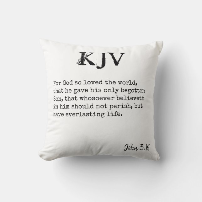 John 3:16 Bible Quote - Can be Customized Throw Pillow (Front)