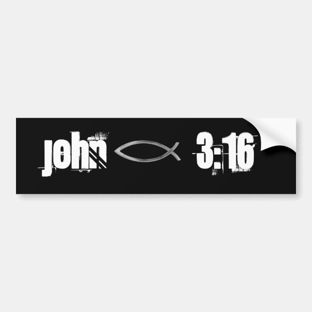 John 3:16 Bible Quote Customize It Bumper Sticker (Front)