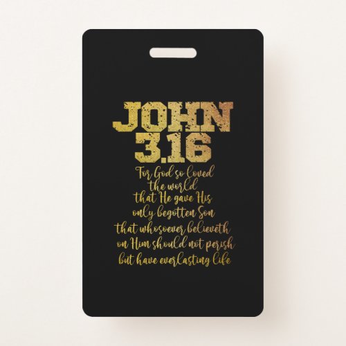 John 316 Bible Verse Badge