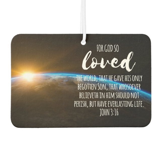 John 3:16 Bible Verse Christian Air Freshener (Front)