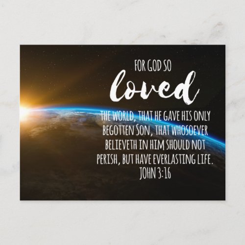 John 316 Bible Verse Christian Postcard