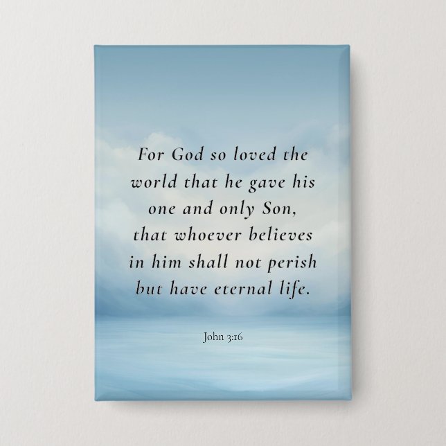 John 3:16 Bible Verse Image Button (Front)