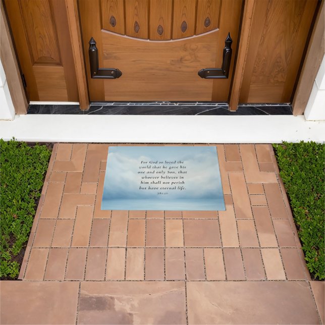 John 3:16 Bible Verse Image Doormat (Outdoor)