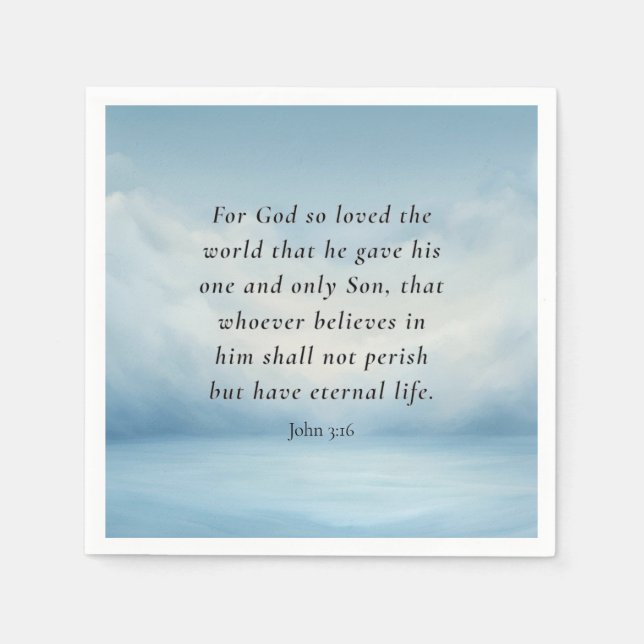 John 3:16 Bible Verse Image Napkins (Front)