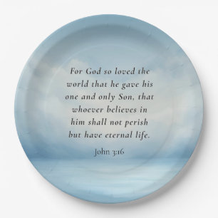 John 3:16 Bible Verse Image Paper Plates