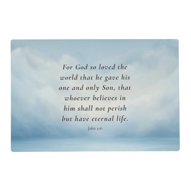 John 3:16 Bible Verse Image Placemat (Front)