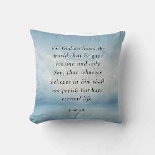 John 3:16 Bible Verse Image Throw Pillow