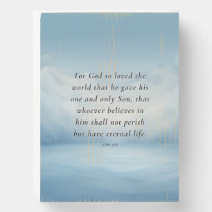 John 3:16 Bible Verse Image Wooden Box Sign