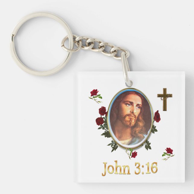 John 3:16 Bible verse Keychain (Front)