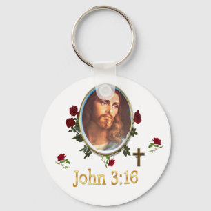 John 3:16 Bible verse Keychain
