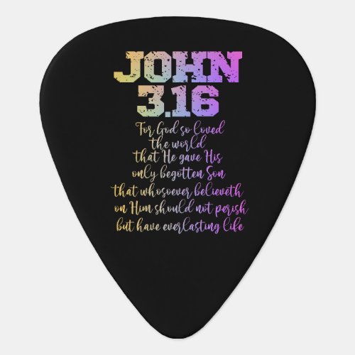 John 316 Bible Verse KJV Christian Guitar Pick