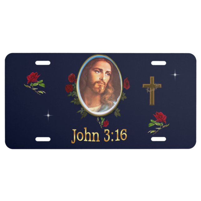 John 3:16 Bible verse License Plate (Front)