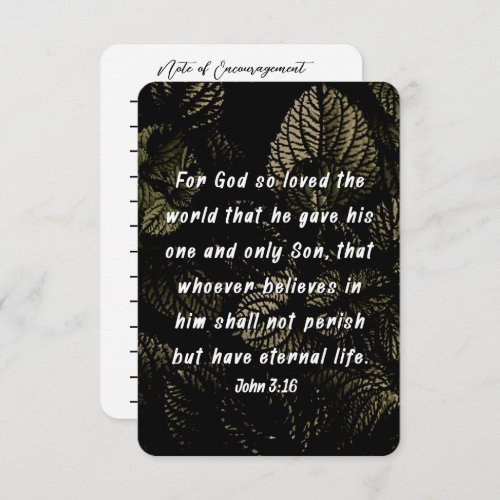 John 316 Bible Verse Love of God Coleus Leaves  Note Card