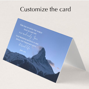 John 3:16 Bible Verse   Matterhorn Original Photo Business Card