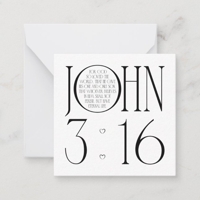 John 3:16 Bible Verse Note Card (Front)