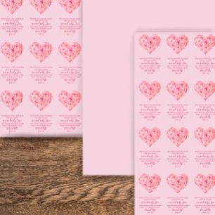 John 3:16 Bible Verse Pink Watercolor Heart Wrapping Paper Sheets