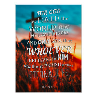John 3:16 Bible Verse Poster