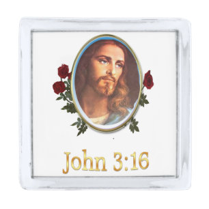 John 3:16 Bible verse Silver Finish Lapel Pin