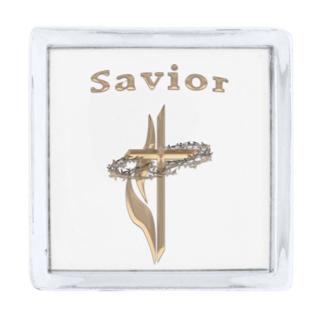 John 3:16 Bible verse Silver Finish Lapel Pin (Front)