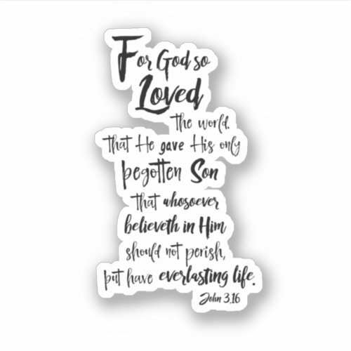 John 316 Bible Verse Sticker