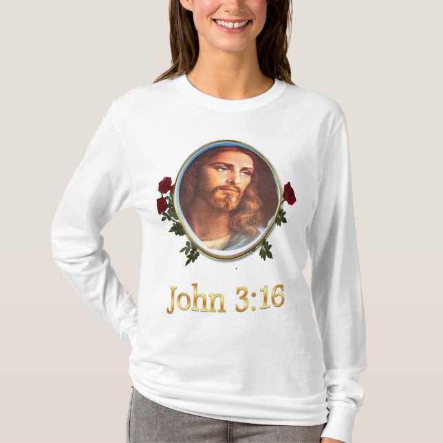 John 3:16 Bible verse T-Shirt (Front)