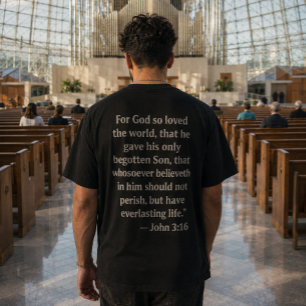 John 3:16 Bible Verse T-Shirt   Christian Faith 