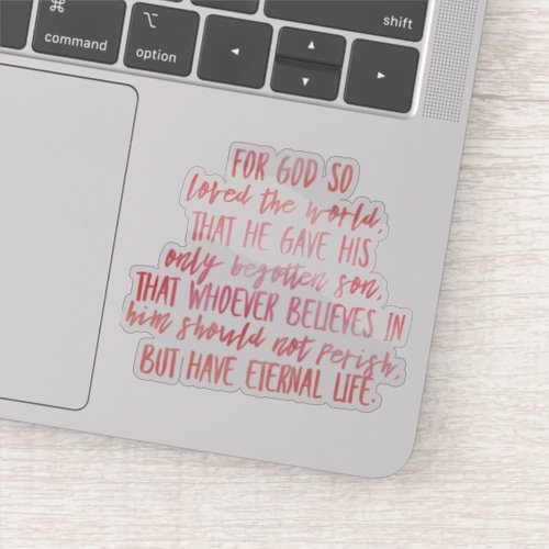 John 316 Bible Verse Vinyl Sticker