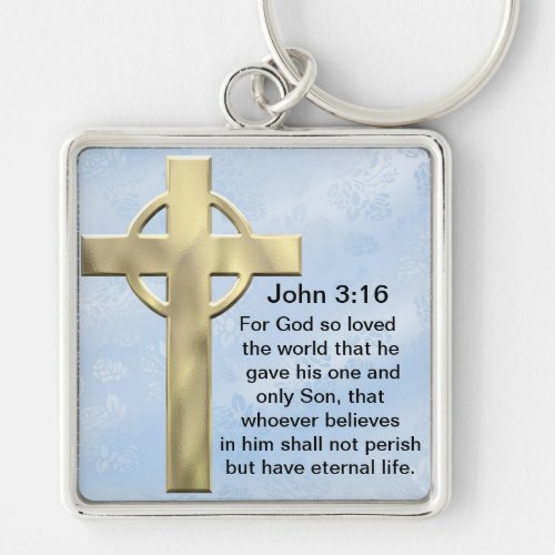 John 316 blue keychain