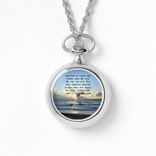 JOHN 316 BLUE SKIES SCRIPTURE PHOTO WATCH