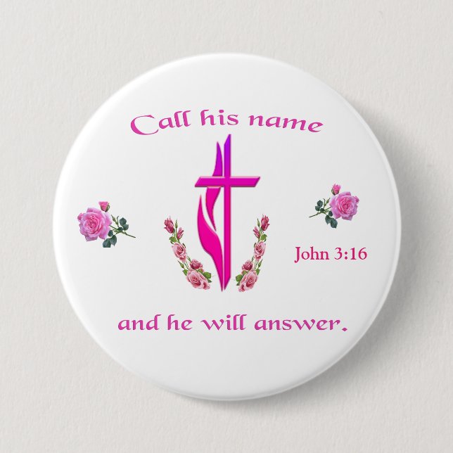 John 3:16 button (Front)