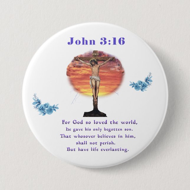 John 3:16 button (Front)