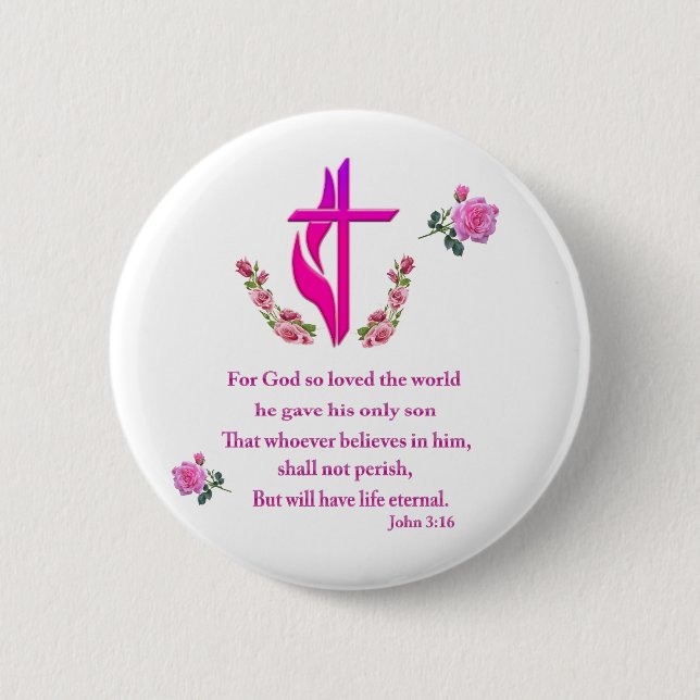 John 3:16 button (Front)